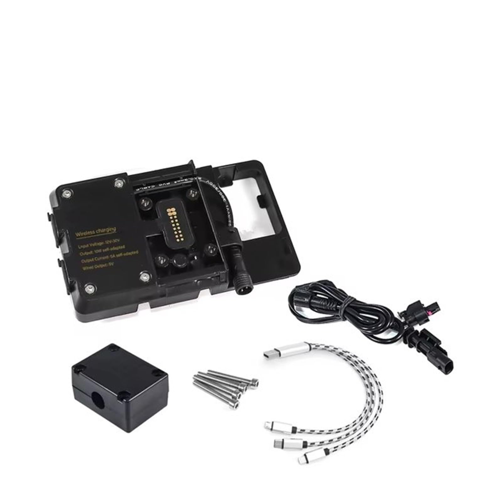 WTXXGQ Motorrad Telefon Halterung Für R1250GS LC Für Abenteuer R1200GS F850GS F750GS F900XR Drahtlose Ladegerät USB Navigation Halterung Handy Halter Fahrrad Handyhalterung(Wireless Charging) von WTXXGQ