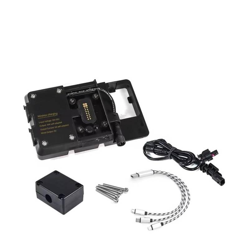 WTXXGQ Motorrad Telefon Halterung Für R1250GS LC Für Abenteuer R1200GS F850GS F750GS F900XR Drahtlose Ladegerät USB Navigation Halterung Handy Halter Fahrrad Handyhalterung(Wireless Charging) von WTXXGQ