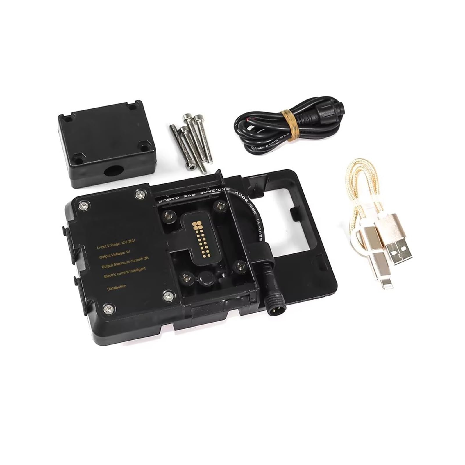 WTXXGQ Motorrad Telefon Halterung Für Tracer 7 Für Tracer700 Für MT07 2016- Motorrad GPS Navigation Halterung Unterstützung Drahtlose Lade Smart Telefon Halter Fahrrad Handyhalterung(USB Charging) von WTXXGQ