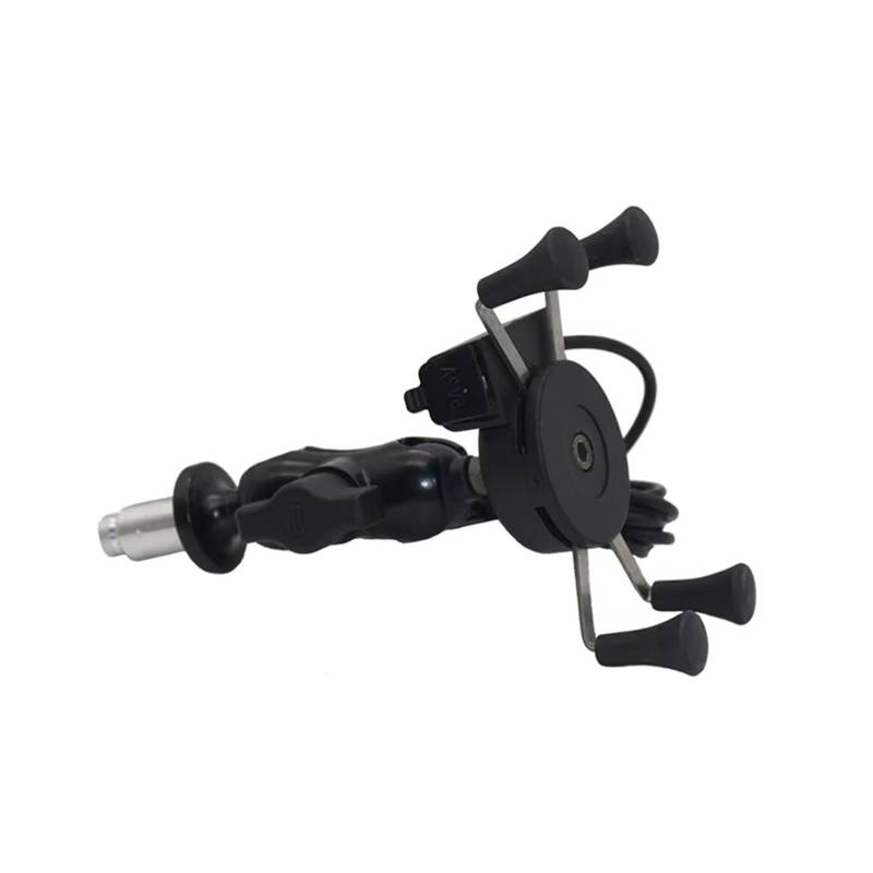 WTXXGQ Motorrad Telefon Halterung Für YZF R6 2006-2017 R1M Motorrad Telefon Halter Gabel Vorbau Halterung GPS Navigation USB Ladegerät Halterung Handy Stehen Fahrrad Handyhalterung(with USB Charger) von WTXXGQ