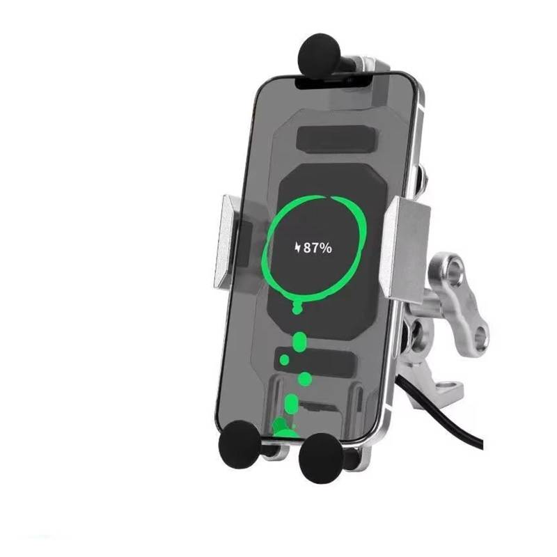 WTXXGQ Motorrad Telefon Halterung Motorrad Reiten Handy-Navigation Halterung Fahrrad Handy Unterstützung Halterung Schnelle Lade Drahtlose Ladegerät Fahrrad Handyhalterung(F) von WTXXGQ