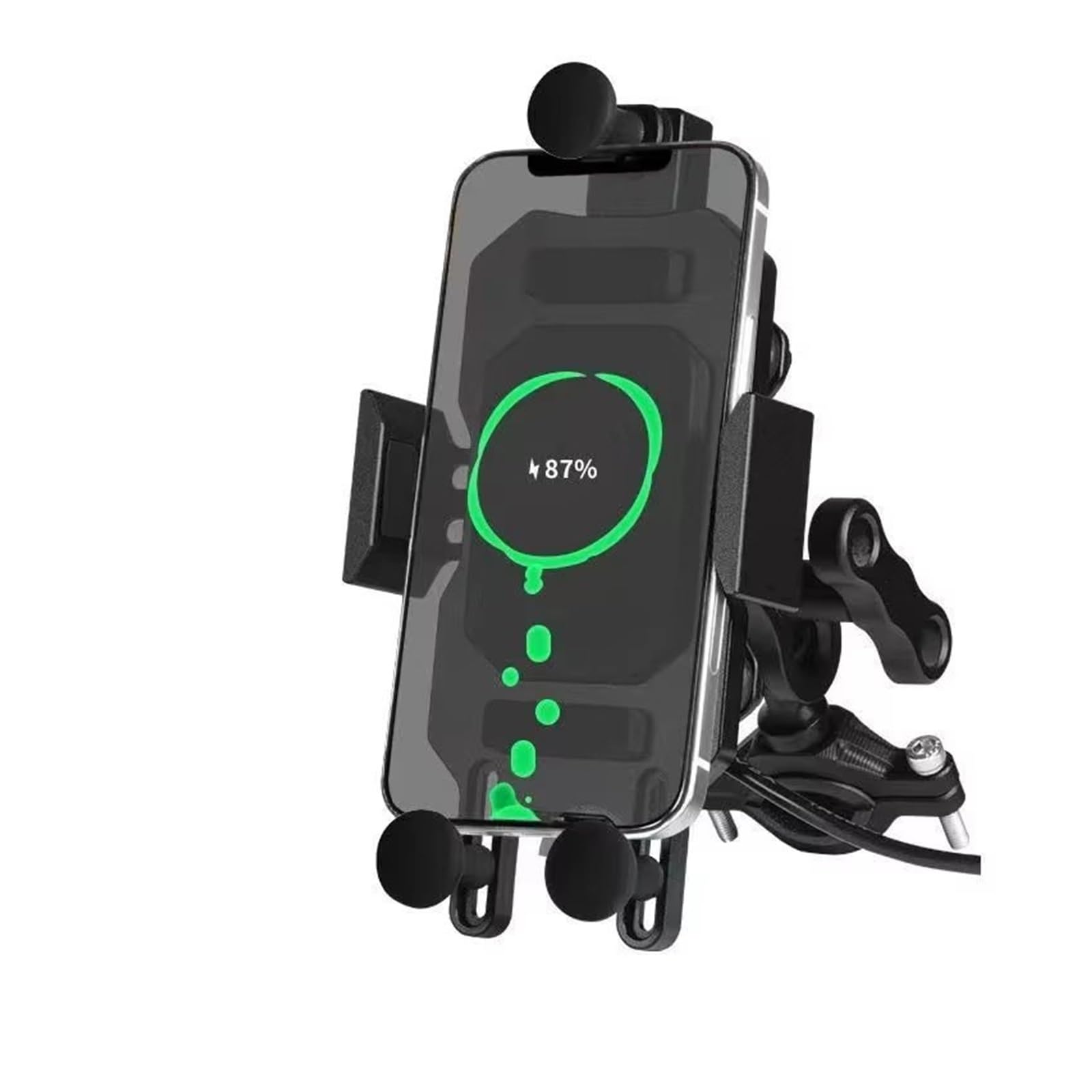 WTXXGQ Motorrad Telefon Halterung Motorrad Reiten Handy-Navigation Halterung Fahrrad Handy Unterstützung Halterung Schnelle Lade Drahtlose Ladegerät Fahrrad Handyhalterung(G) von WTXXGQ