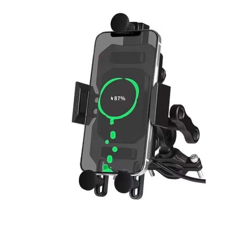WTXXGQ Motorrad Telefon Halterung Motorrad Reiten Handy-Navigation Halterung Fahrrad Handy Unterstützung Halterung Schnelle Lade Drahtlose Ladegerät Fahrrad Handyhalterung(G) von WTXXGQ
