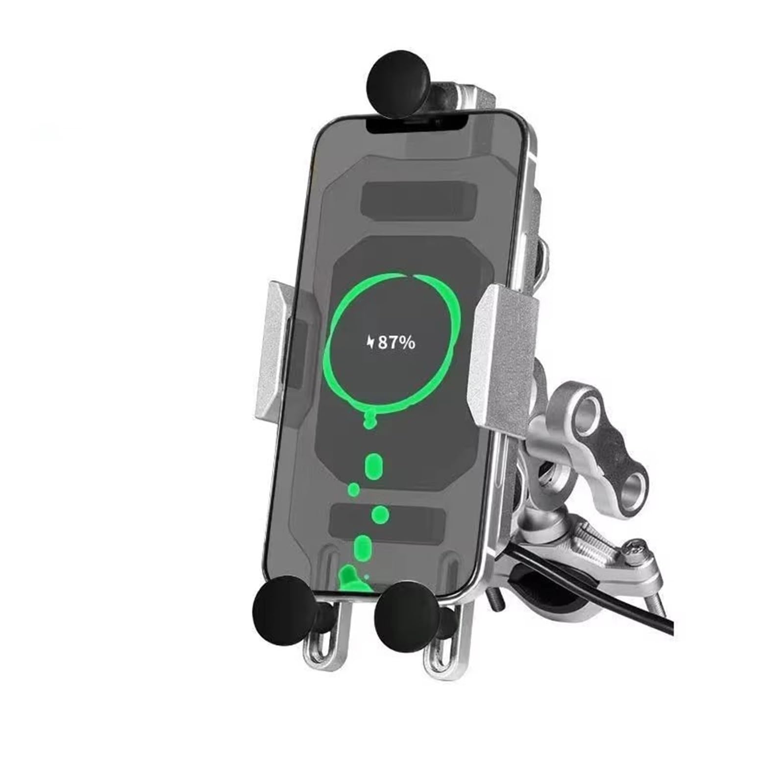 WTXXGQ Motorrad Telefon Halterung Motorrad Reiten Handy-Navigation Halterung Fahrrad Handy Unterstützung Halterung Schnelle Lade Drahtlose Ladegerät Fahrrad Handyhalterung(H) von WTXXGQ