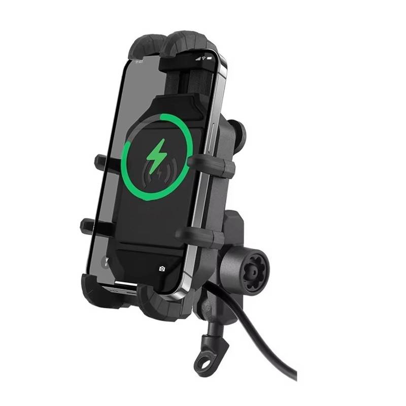 WTXXGQ Motorrad Telefon Halterung Motorrad Telefon Halter Fahrrad Mobilen Ständer Fahrrad Handy Unterstützung Halterung Mit USB QC 3,0 Schnelle Lade Drahtlose Ladegerät Fahrrad Handyhalterung(C) von WTXXGQ