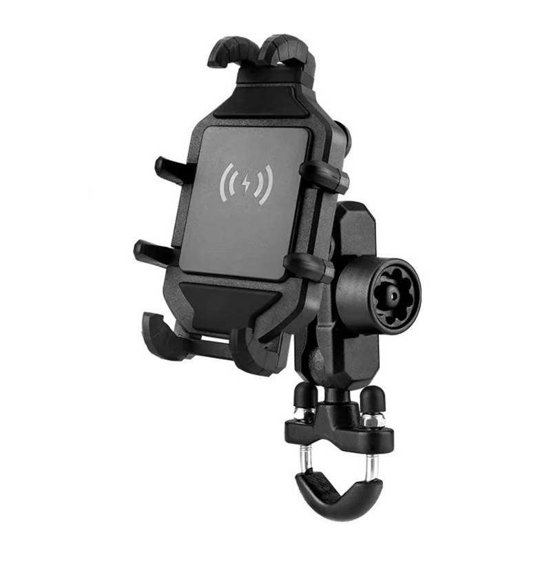 WTXXGQ Motorrad Telefon Halterung Motorrad Telefon Halter Fahrrad Mobilen Ständer Fahrrad Handy Unterstützung Halterung Mit USB QC 3,0 Schnelle Lade Drahtlose Ladegerät Fahrrad Handyhalterung(D) von WTXXGQ