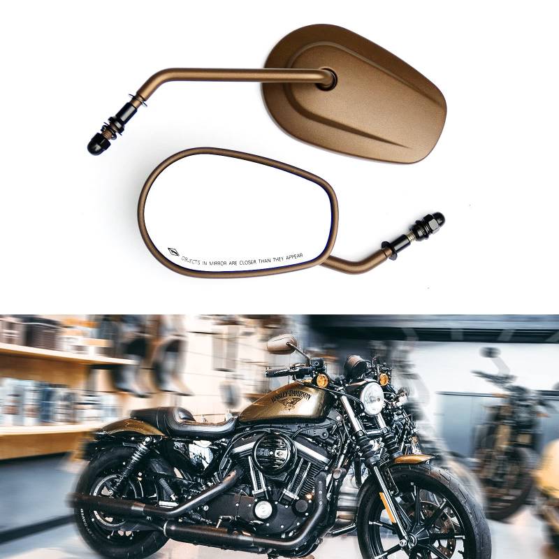 WTZMOTO Motorrad Seitenspiegel, M8 Bronze Motorrad Rückspiegel für Sportster 1200 XL883 Kompatibel mit Harley Davidson Road King, Dyna Softail Road Glide (Bronze) von WTZMOTO