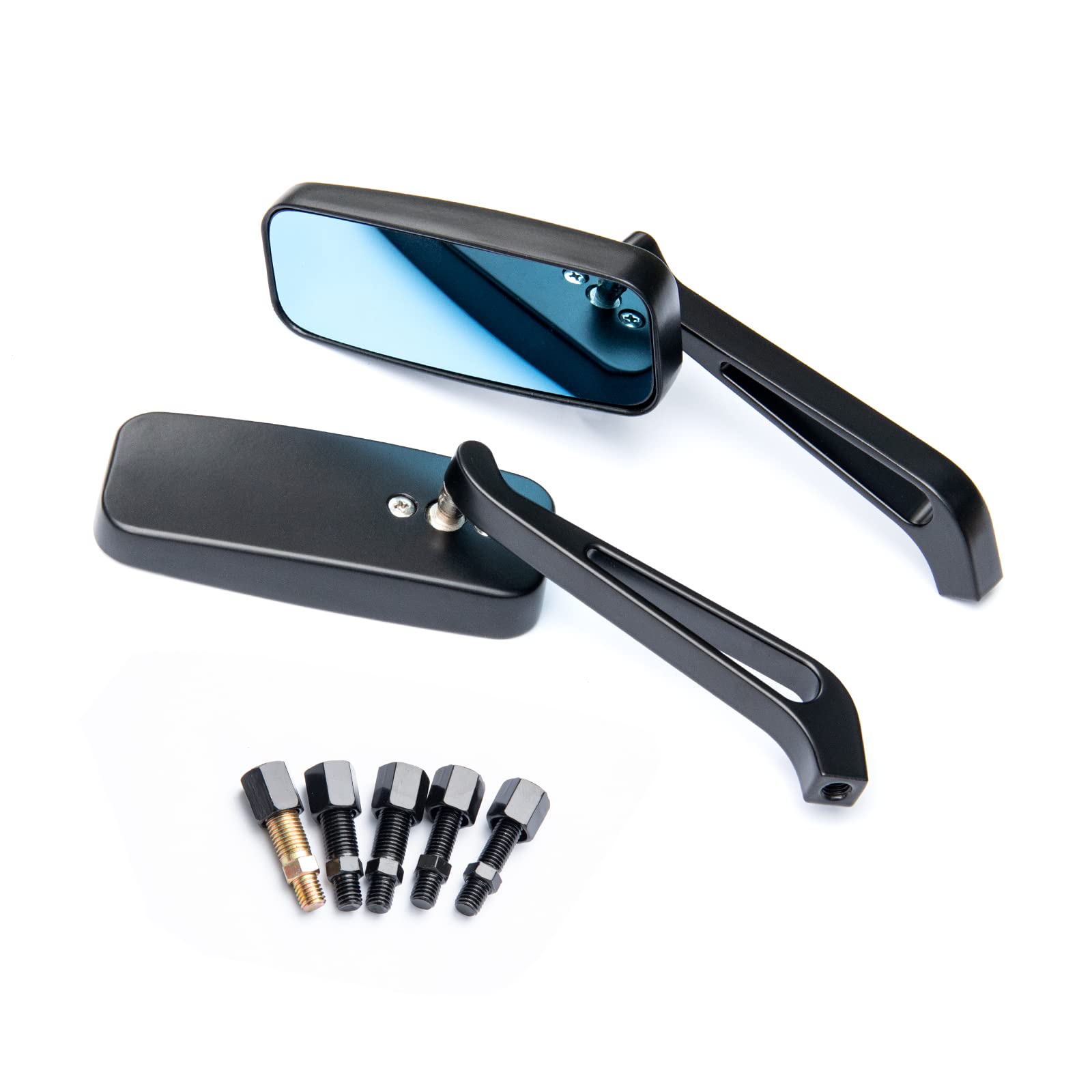 WTZMOTO Rechteck Motorrad Spiegel, 8mm/10mm Motorrad Rückspiegel, Rechteckig, Lenkerrndspiegel 1 Paar, Schwarz, Kompatibel mit Honda Fury, Grom, Ruckus, Kawasaki, Yamaha, Suzuki. WTZMOTO Rechteck Motorrad Spiegel, 8mm/10mm Motorrad Rückspiegel, Rechteckig, Lenkerrndspiegel 1 Paar, Schwarz, Kompatibel mit Honda Fury, Grom, Ruckus, Kawasaki, Yamaha, Suzuki. von WTZMOTO