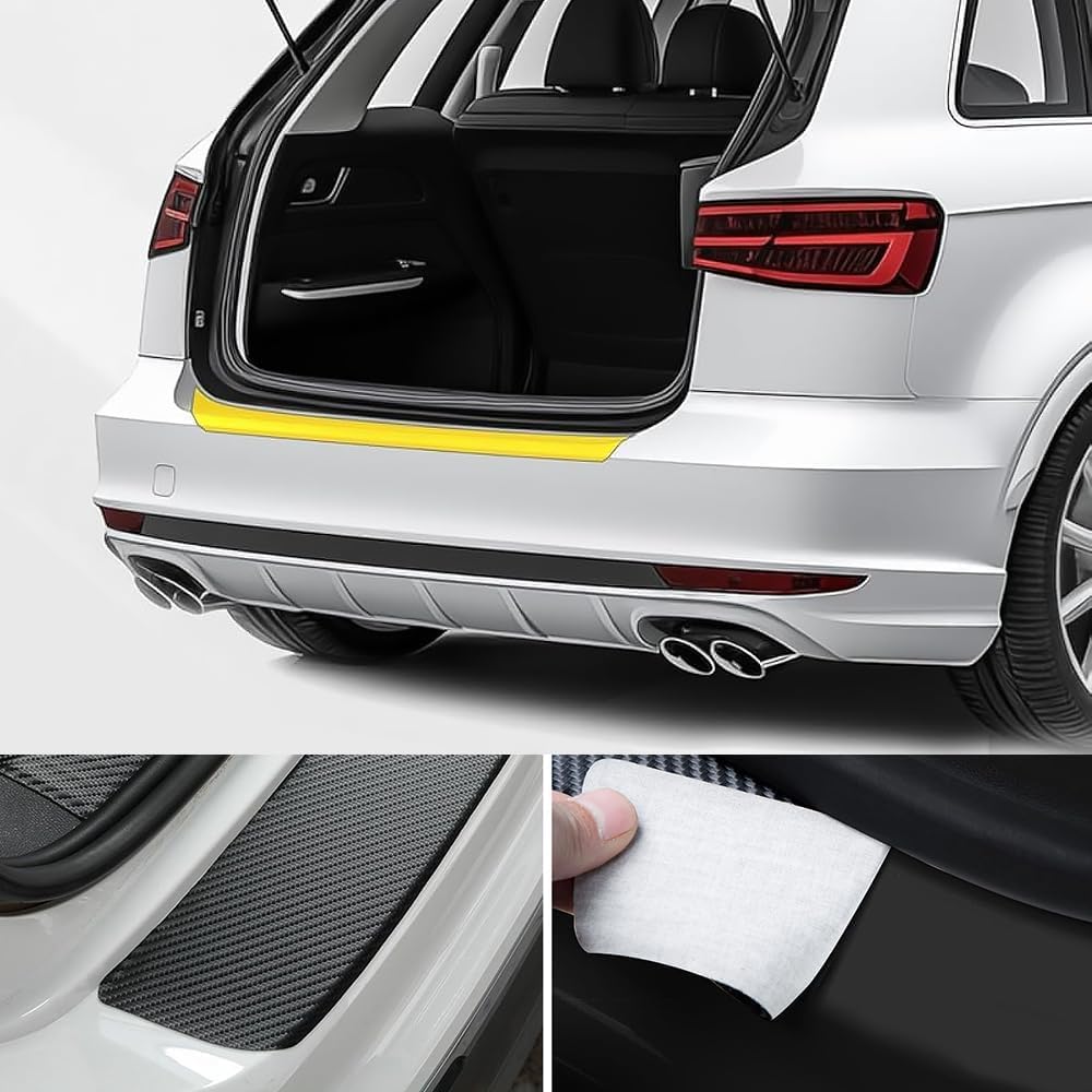 Kohlefaser Heckstoßstangen Schutzstreifen für Audi Q4 Q5 Etron 2021 2022 2023, Auto Ladekantenschutz Stoßstangenschutz Kofferraum Schutzbrett Schwarz Kohlefaser Heckstoßstangen Schutzstreifen für Audi Q4 Q5 Etron 2021 2022 2023, Auto Ladekantenschutz Stoßstangenschutz Kofferraum Schutzbrett Schwarz von WUDIJING