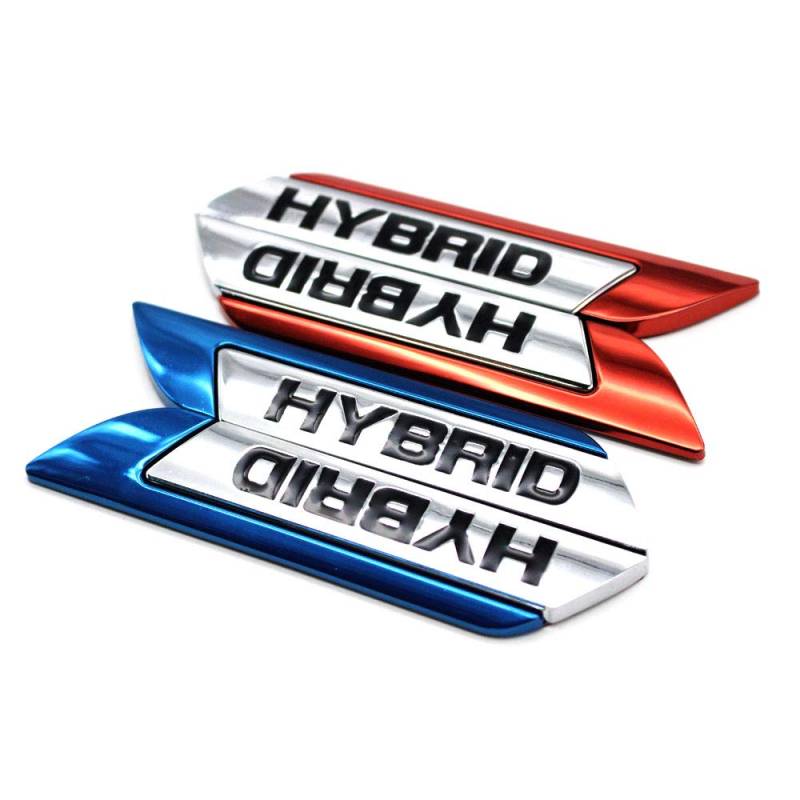 WUHUSHID 1 Paar Auto Metall Abzeichen Emblem 3D HYBRID Kofferraum Auto Logo Aufkleber Aufkleber Für Die Meisten Autos (rot) von WUHUSHID
