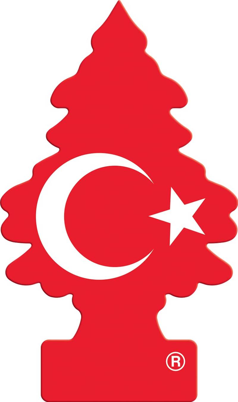 WUNDER-BAUM Auto-Lufterfrischer I Anhänger für langanhaltenden Duft im Auto oder zu Hause I Ay Yildiz Türkische Flagge (Vanille), 1 Stück von WUNDER-BAUM
