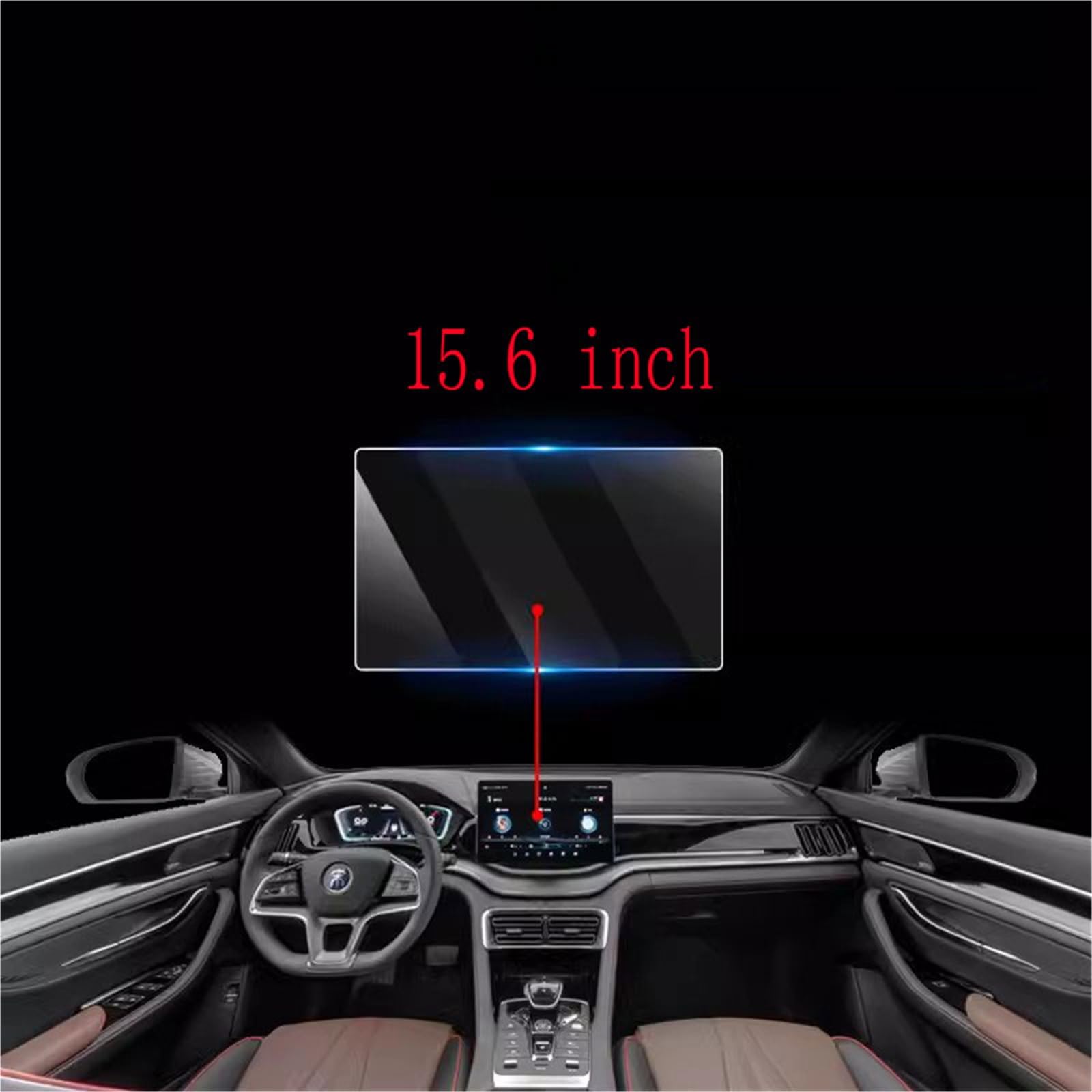 WUPEDI, for BYD, Song Plus-dmi 2021 2022 2023 15,6 Zoll GPS-Navigations-Center-Bildschirm und Dashboard-Bildschirm Schutzfolie aus gehärtetem Glas Auto Displayschutzfolie(GPS 15.6 inch) von WUPEDI