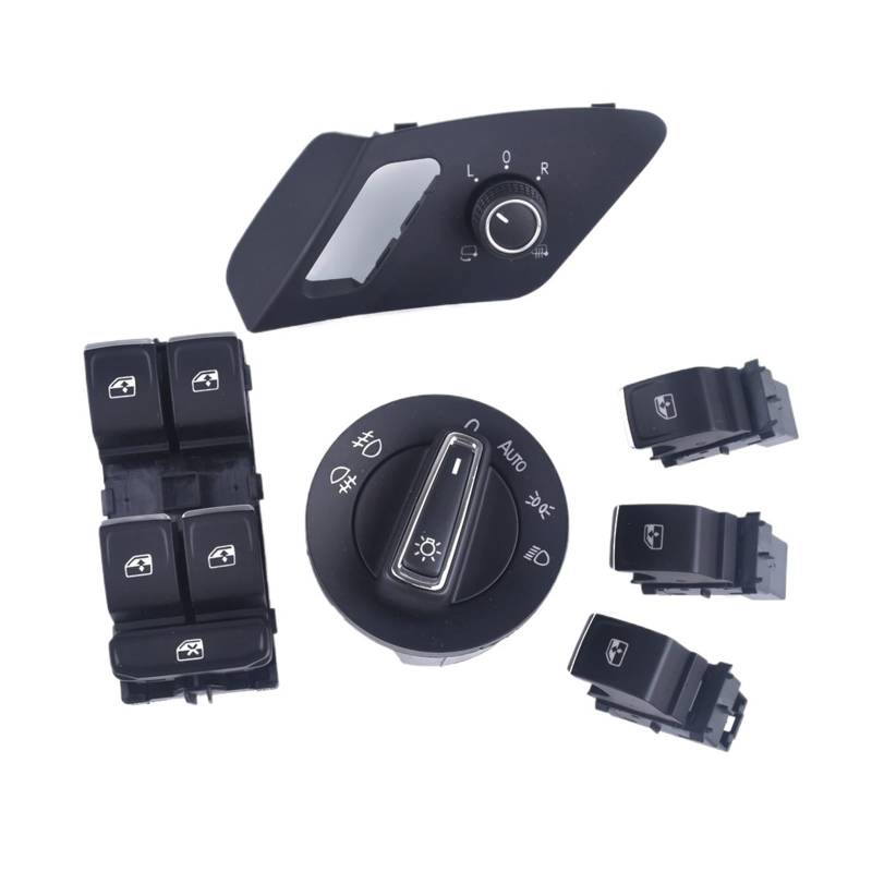 WUPEDI 1 Satz Scheinwerferfenster-Rückspiegelschalterknopf, for VW, for Golf 7 VII MK7 2014 2015 2016 2017 2018 Auto-Seitenspiegelschalter von WUPEDI