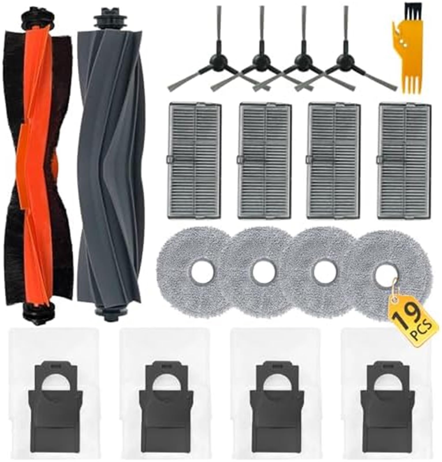 WUPEDI 19-teiliges Ersatzteilset for Dreame, X30 Ultra, L30 Ultra, X30 Pro, Ultra, X30 Pro Plus, Staubsauger-Ersatzteile, 2 Hauptbürsten, 4 HEPA-Filter, 4 Staubbeutel, 4 Wischpads, 4 Seitenbürsten, 1 WUPEDI 19-teiliges Ersatzteilset for Dreame, X30 Ultra, L30 Ultra, X30 Pro, Ultra, X30 Pro Plus, Staubsauger-Ersatzteile, 2 Hauptbürsten, 4 HEPA-Filter, 4 Staubbeutel, 4 Wischpads, 4 Seitenbürsten, 1 von WUPEDI