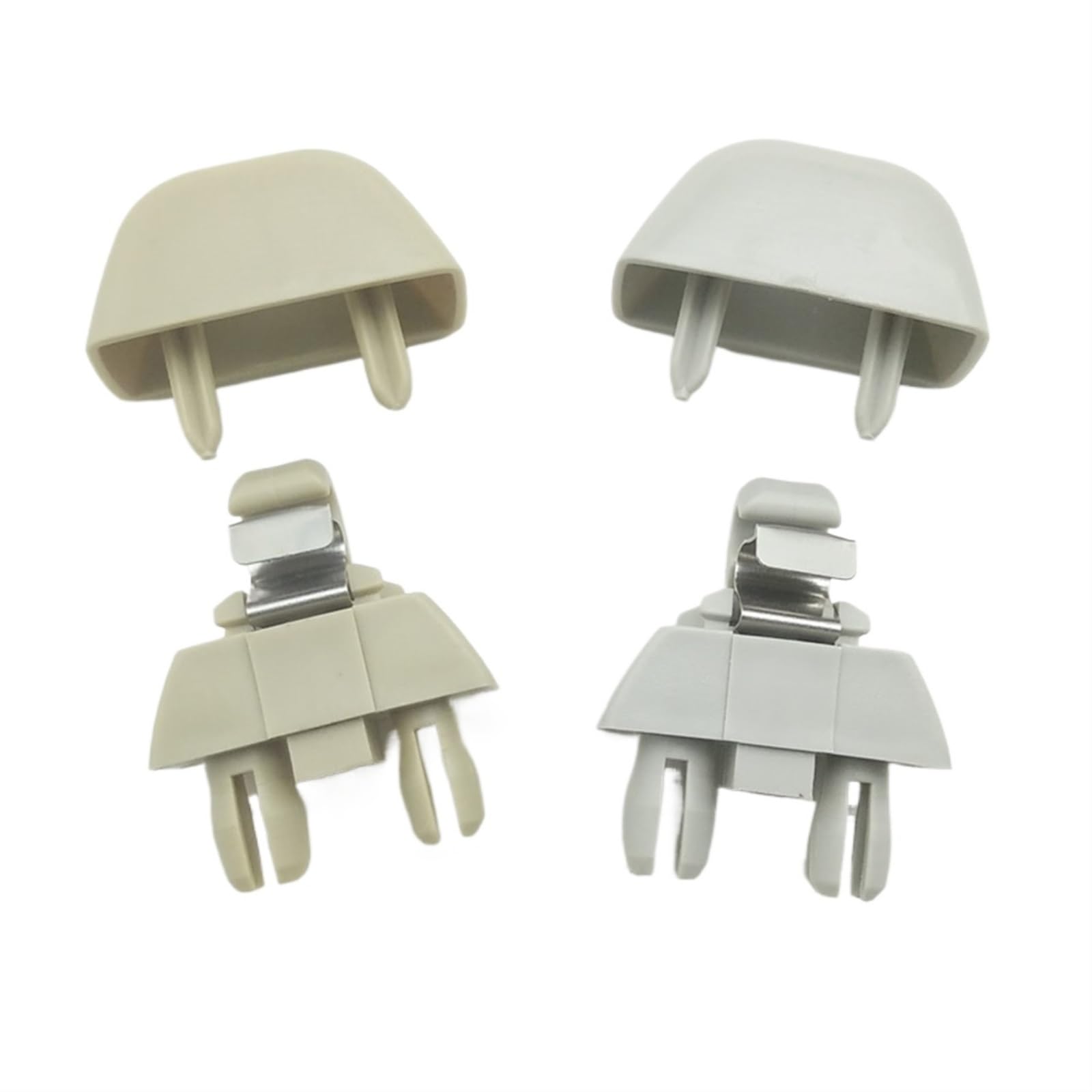 WUPEDI 2 Stück Hakenclips for die innere Sonnenblende 2004–2016, for, for A6 C6, for VW, for Passat, for Polo, for Skoda, 4F0857561 4F0 857 561 Grau Auto-Sonnenblenden-Clip(Beige) von WUPEDI