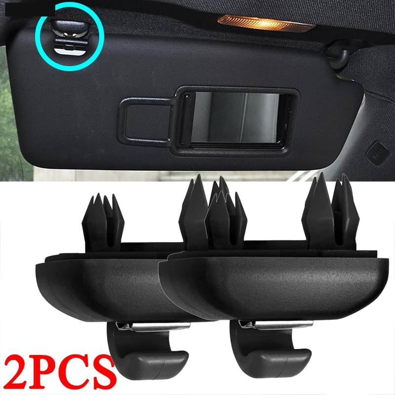 WUPEDI 2 Teile/Satz Innen Grau Sonnenblende Clip Halter Haken Halterung Aufhänger, for, for A1 A3 A4 A5 Q3 Q5 S3 S4 S5 TT, for ALLROAD, Grau Auto-Sonnenblenden-Clip(Black) von WUPEDI