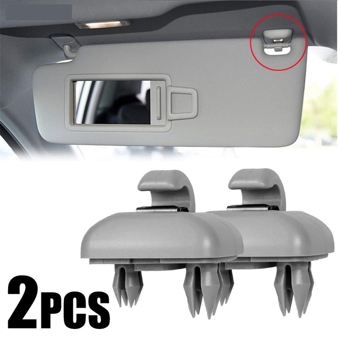 WUPEDI 2 Teile/Satz Innen Grau Sonnenblende Clip Halter Haken Halterung Aufhänger, for, for A1 A3 A4 A5 Q3 Q5 S3 S4 S5 TT, for ALLROAD, Grau Auto-Sonnenblenden-Clip(Gray) von WUPEDI