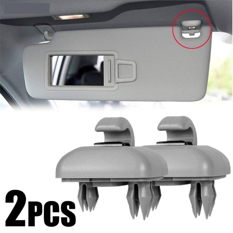 WUPEDI 2 Teile/Satz Innen Grau Sonnenblende Clip Halter Haken Halterung Aufhänger, for, for A1 A3 A4 A5 Q3 Q5 S3 S4 S5 TT, for ALLROAD, Grau Auto-Sonnenblenden-Clip(Gray) von WUPEDI