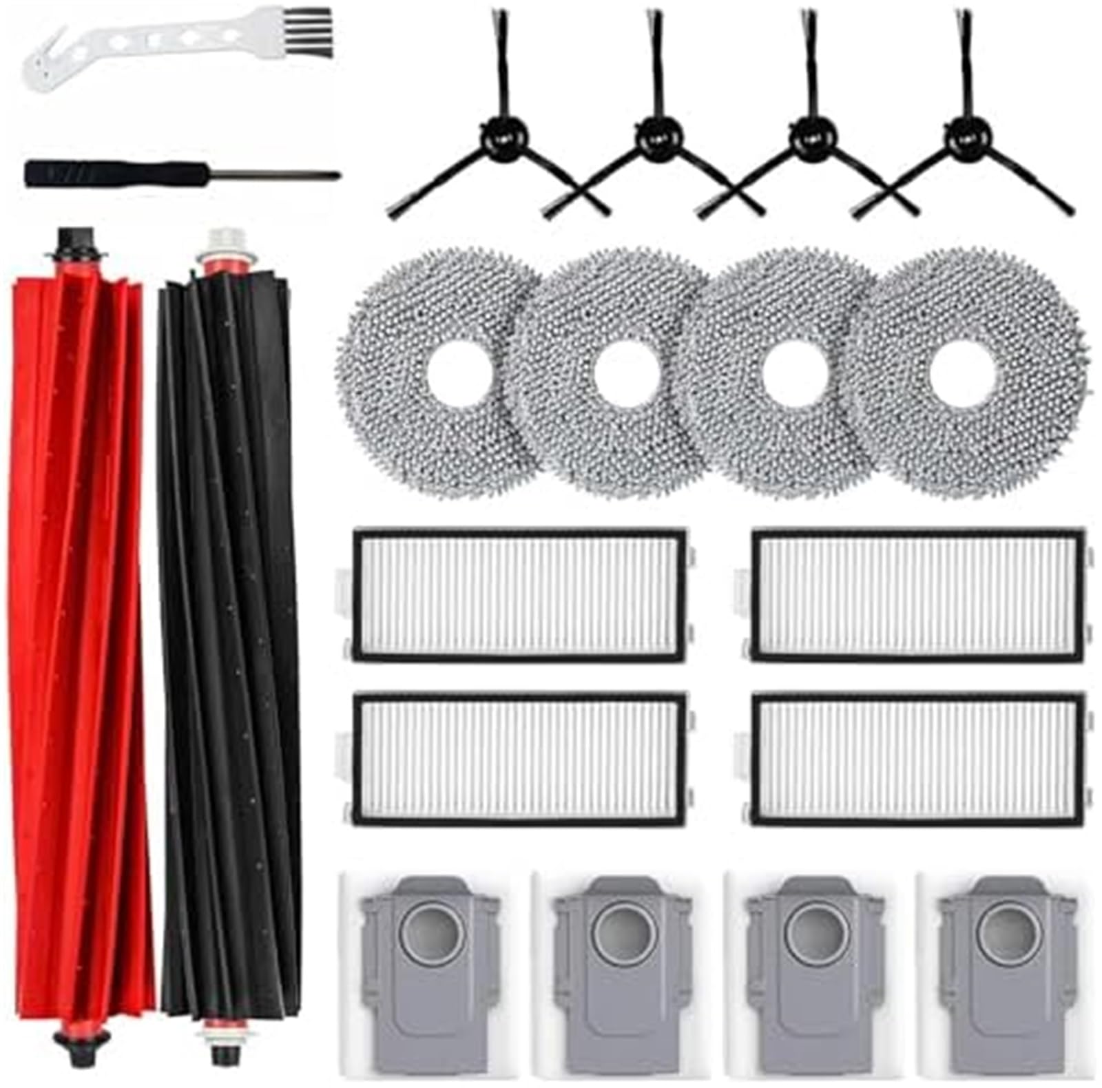 WUPEDI 20-teilige Ersatzteile for Roborock, Qrevo Master, for Roborock, Qrevo Slim V20 Staubsauger. 2 Hauptbürsten, 4 HEPA-Filter, 4 Seitenbürsten, 4 Wischtuch-Pads, 4 Staubbeutel, 1 Reinigungswerkzeu WUPEDI 20-teilige Ersatzteile for Roborock, Qrevo Master, for Roborock, Qrevo Slim V20 Staubsauger. 2 Hauptbürsten, 4 HEPA-Filter, 4 Seitenbürsten, 4 Wischtuch-Pads, 4 Staubbeutel, 1 Reinigungswerkzeu von WUPEDI