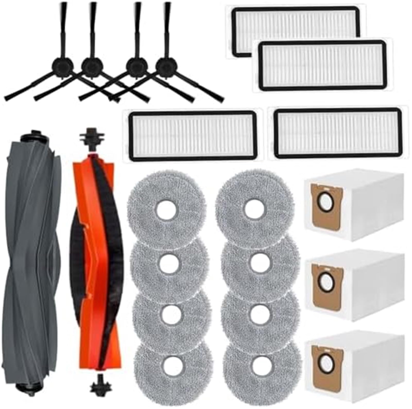 WUPEDI 21-teiliges Zubehörset, for Dreame, L20 Ultra X20 Pro X20 Pro Plus, for Xiaomi, X20+ Staubsauger-Ersatzteile, 2 Hauptbürsten, 4 Seitenbürsten, 4 HEPA-Filter, 8 Wischtuch-Pads, 3 Staubbeutel Sta WUPEDI 21-teiliges Zubehörset, for Dreame, L20 Ultra X20 Pro X20 Pro Plus, for Xiaomi, X20+ Staubsauger-Ersatzteile, 2 Hauptbürsten, 4 Seitenbürsten, 4 HEPA-Filter, 8 Wischtuch-Pads, 3 Staubbeutel Sta von WUPEDI