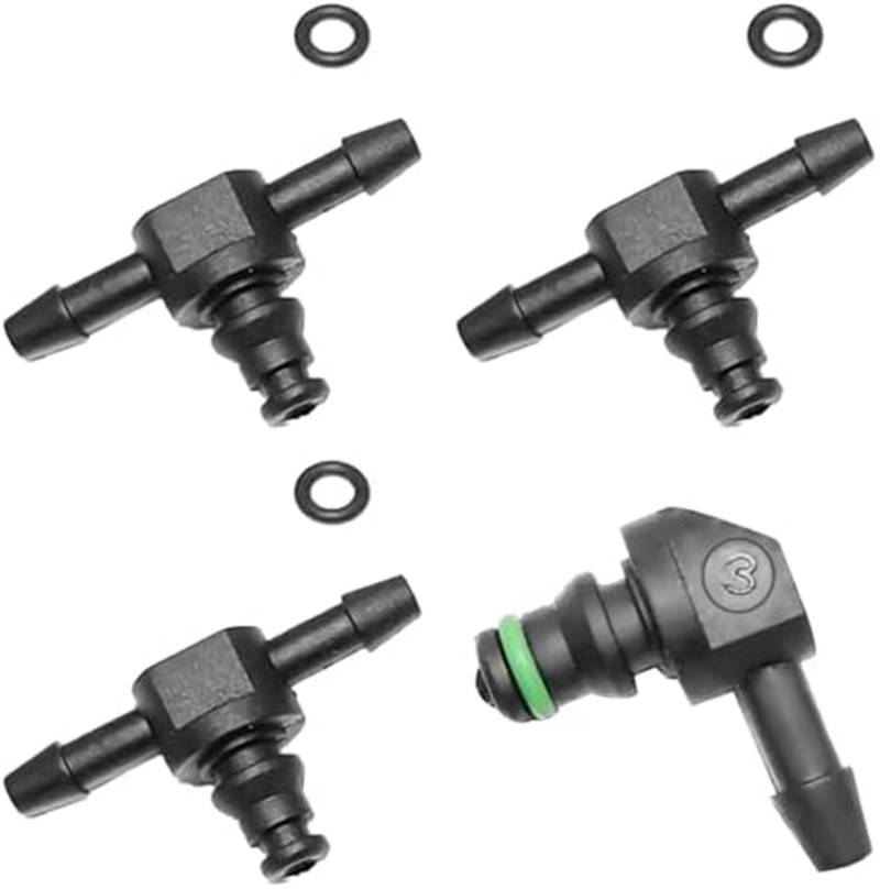 WUPEDI 4-teilige Common-Rail-Ölinjektor-Leckrohr-Rücklaufanschlüsse, for 110 Kraftstoffinjektor-Rücklaufanschlüsse, Kfz-Teile Auto-Ölrücklaufschlauch von WUPEDI