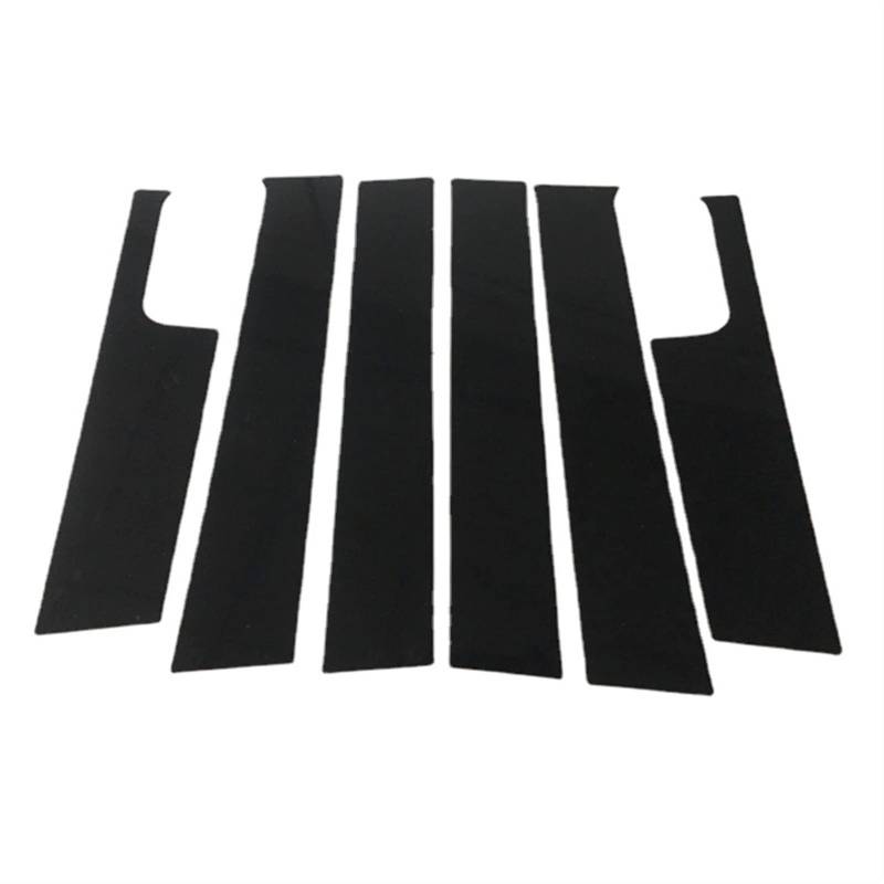 WUPEDI 6 Stück polierte Säulenpfosten, for Jeep Compass 2007–2015, Fensterverkleidungsabdeckung, BC-Säulenaufkleber, Chrom-Styling Autofensterverkleidung von WUPEDI
