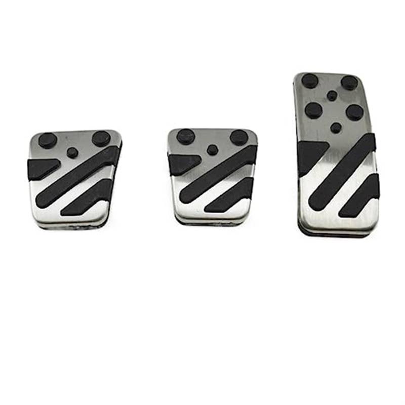 WUPEDI Aluminium Auto Gaspedal Gas Bremspedal Kupplung Pedale Abdeckungen, for Mitsubishi, Eclipse Cross 2018 2019 Zubehör Fußpedal Abdeckung Autopedalabdeckung(Black MT 3PCS) von WUPEDI
