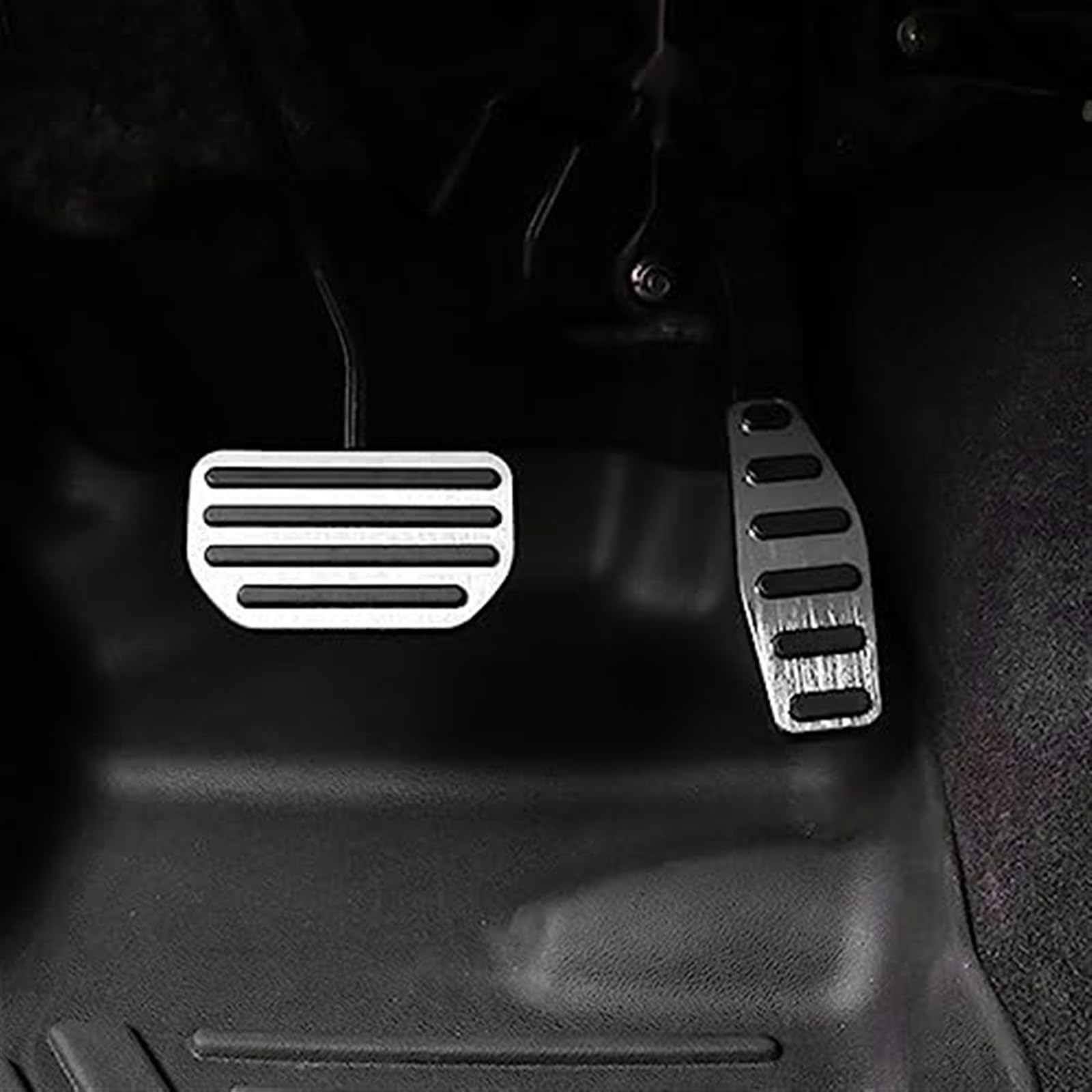 WUPEDI Auto Kupplung Bremse Gaspedal Fußstütze Pedale Abdeckungen, for Jimny, JB64 Sierra JB74W 2019 2020 Auto Styling Zubehör Fußpedal Abdeckung Autopedalabdeckung(Black at Silver) von WUPEDI