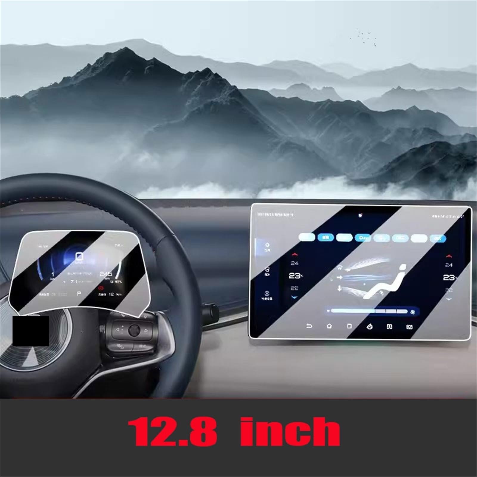 WUPEDI Displayschutzfolie aus gehärtetem Glas, for BYD, Atto 3 Yuan Plus 2022 2023 2024, Auto-Infotainment-Radio, GPS-Navigation, Armaturenbrett Auto Displayschutzfolie(12.8 inch 1set) von WUPEDI