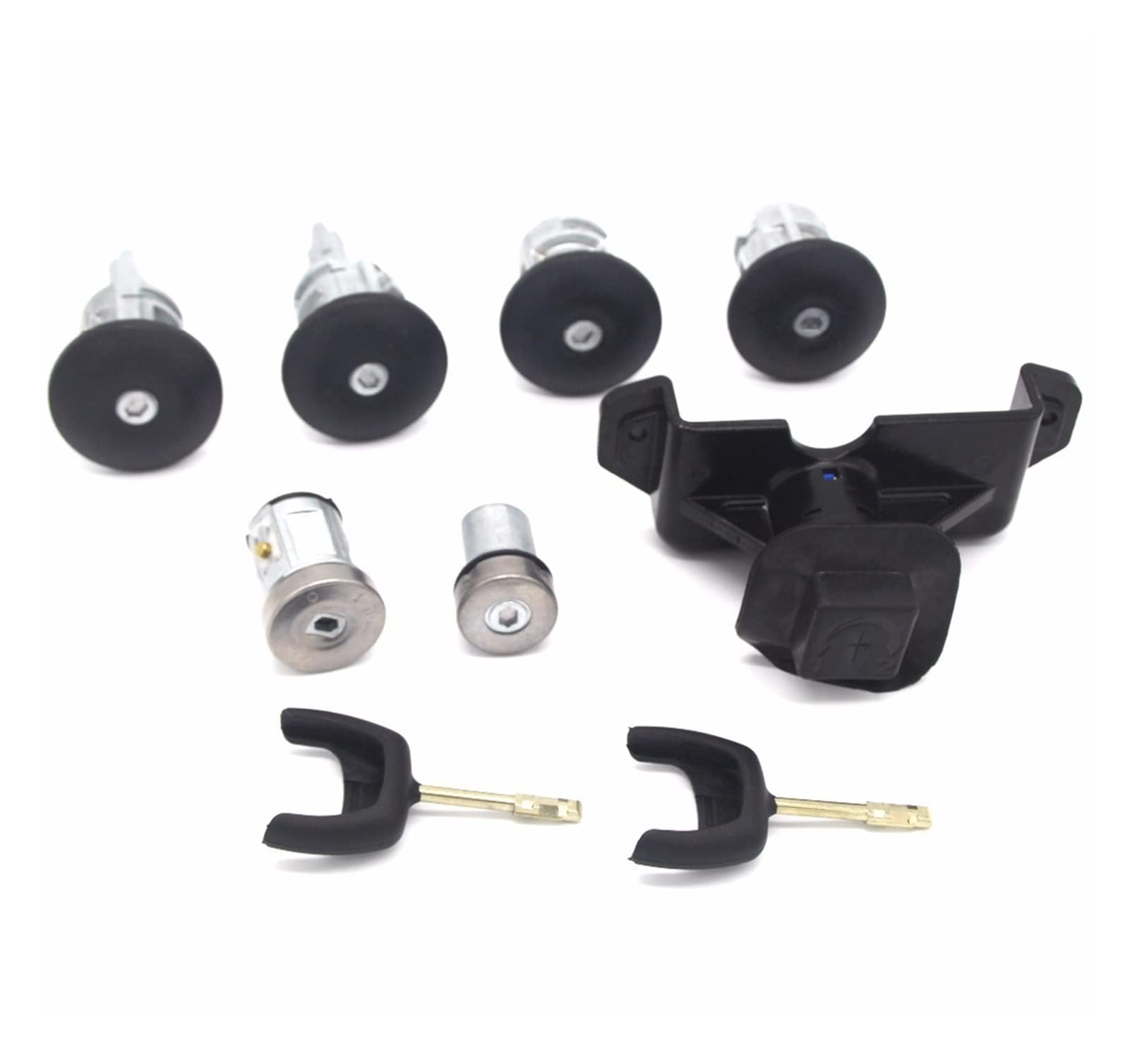 WUPEDI KOMPLETTES Schloss-Set ZÜNDSCHALTER Links RECHTS TÜRSCHLOSS STAMMSCHLOSS, for Ford, Transit MK7 2006-2014 6C1AV22050XB 4874508 4874507 von WUPEDI