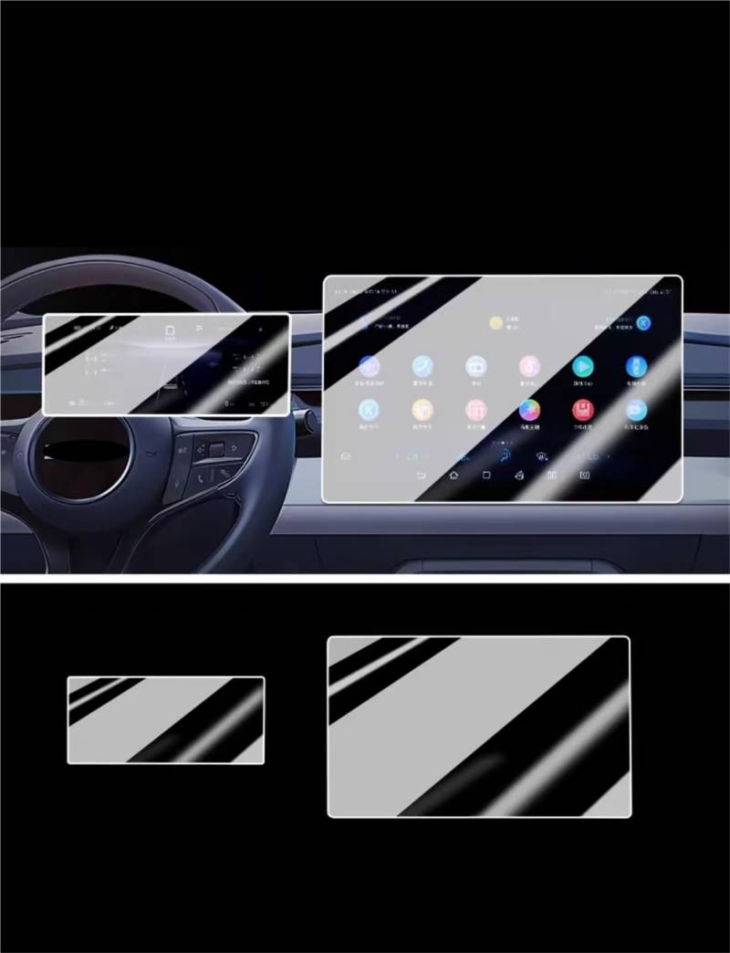 WUPEDI Schutzfolie aus gehärtetem Glas, for BYD, for Shark, 12,8 Zoll 2025 2024, Auto-GPS-Navigation, Schutzfolie, LCD-Bildschirm, Kratzschutzfolie Auto Displayschutzfolie(GPS and Dashboard) von WUPEDI