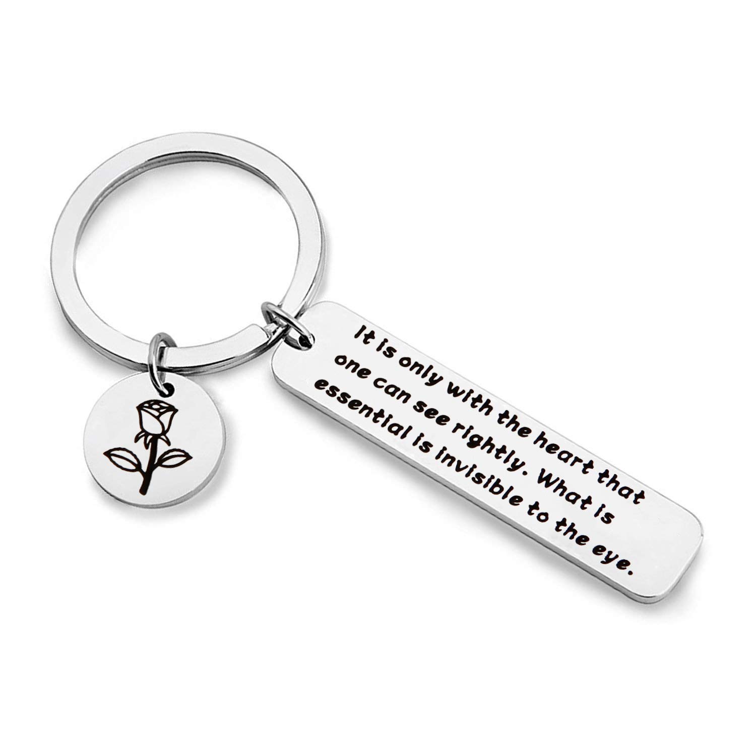 WUSUANED Damen der kleine Prinz Zitat Schlüsselanhänger mit Herz can See zurecht das wesentliche ist für das Auge unsichtbar inspirierend Geschenk See with Heart Keychain WUSUANED Damen der kleine Prinz Zitat Schlüsselanhänger mit Herz can See zurecht das wesentliche ist für das Auge unsichtbar inspirierend Geschenk See with Heart Keychain von WUSUANED