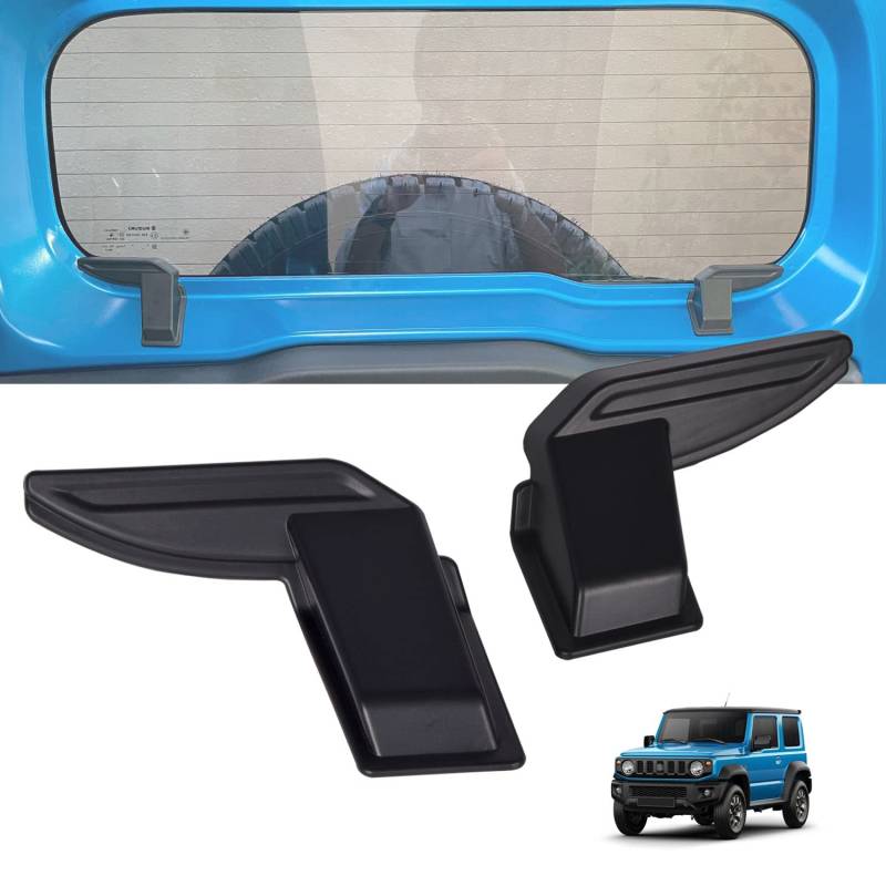 WUUDWALK ABS Auto Heckscheibe Heizdraht Schutzabdeckung Aufkleber Verkleidung Innenraum Zubehör 2 Stück Schwarz Demister Abdeckung für Suzuki Jimny Sierra JB74 JB64 2019 2020 von WUUDWALK