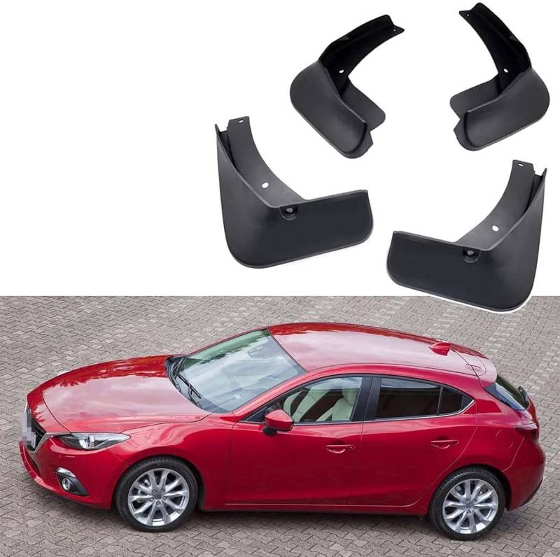 4 Stück Auto Schmutzfänger für Mazda 3 Hatchback 2014-2018, Schmutzfänger Schlamm spritzwassergeschützte Platte Spritzschutz Kotflügel von WUURAA