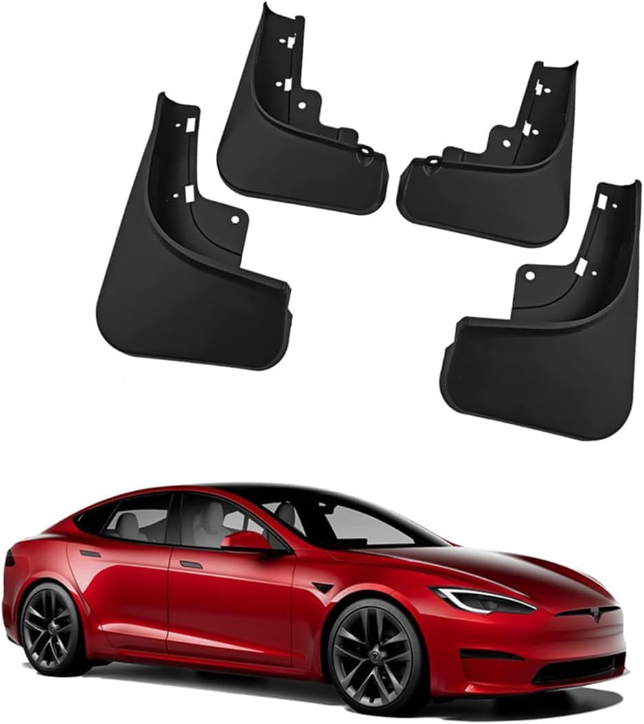 4 Stück Auto Schmutzfänger für Tesla Model S 2023+, Schmutzfänger Schlamm spritzwassergeschützte Platte Spritzschutz Kotflügel von WUURAA