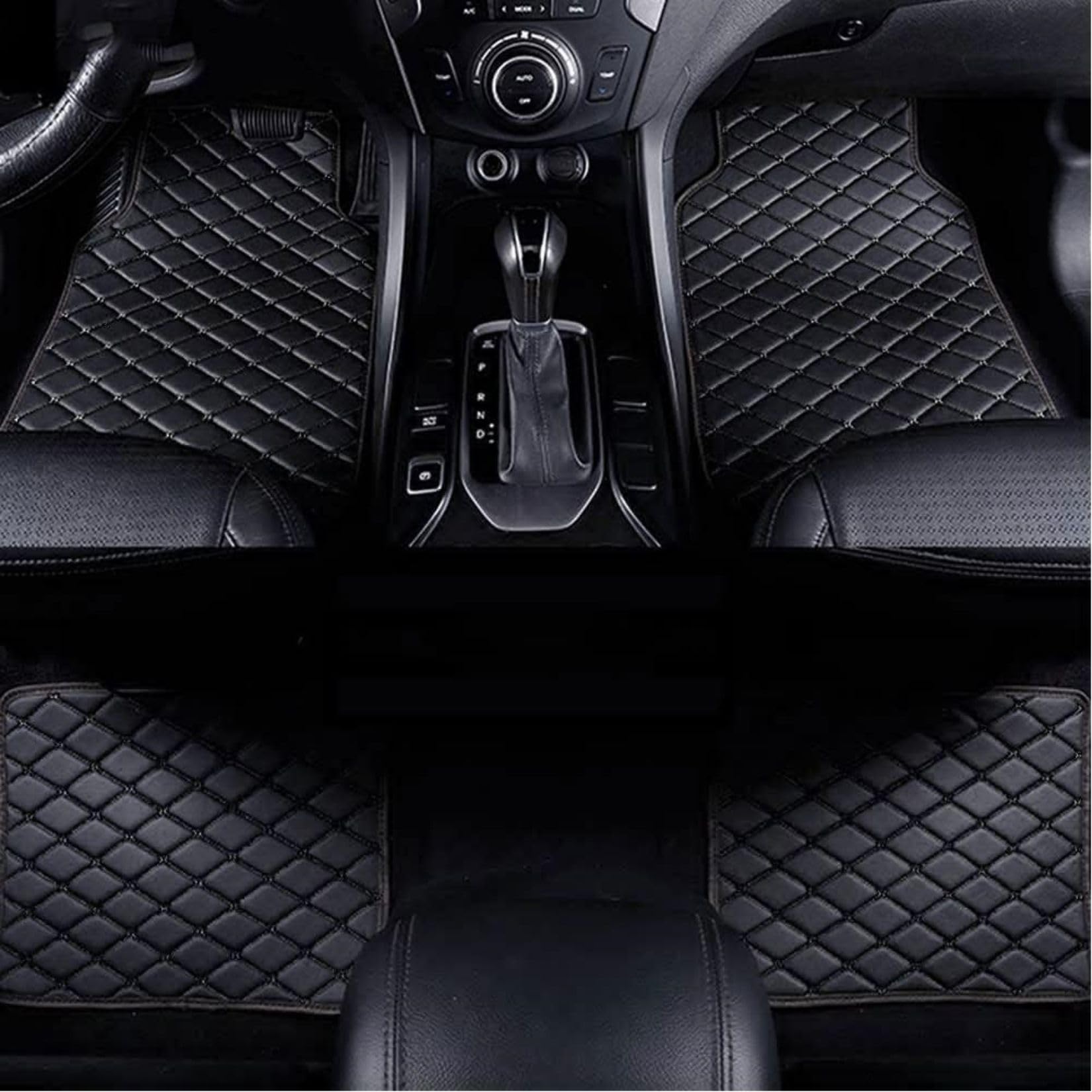 Auto Fußmatten aus PU-Leder für Land Rover Discovery Sport(5seats) 2016-2023, Wasserdicht Anti-Rutsch Automobil Fußmatten Volle Abdeckung Schutz Bodenbelag,Black von WUURAA