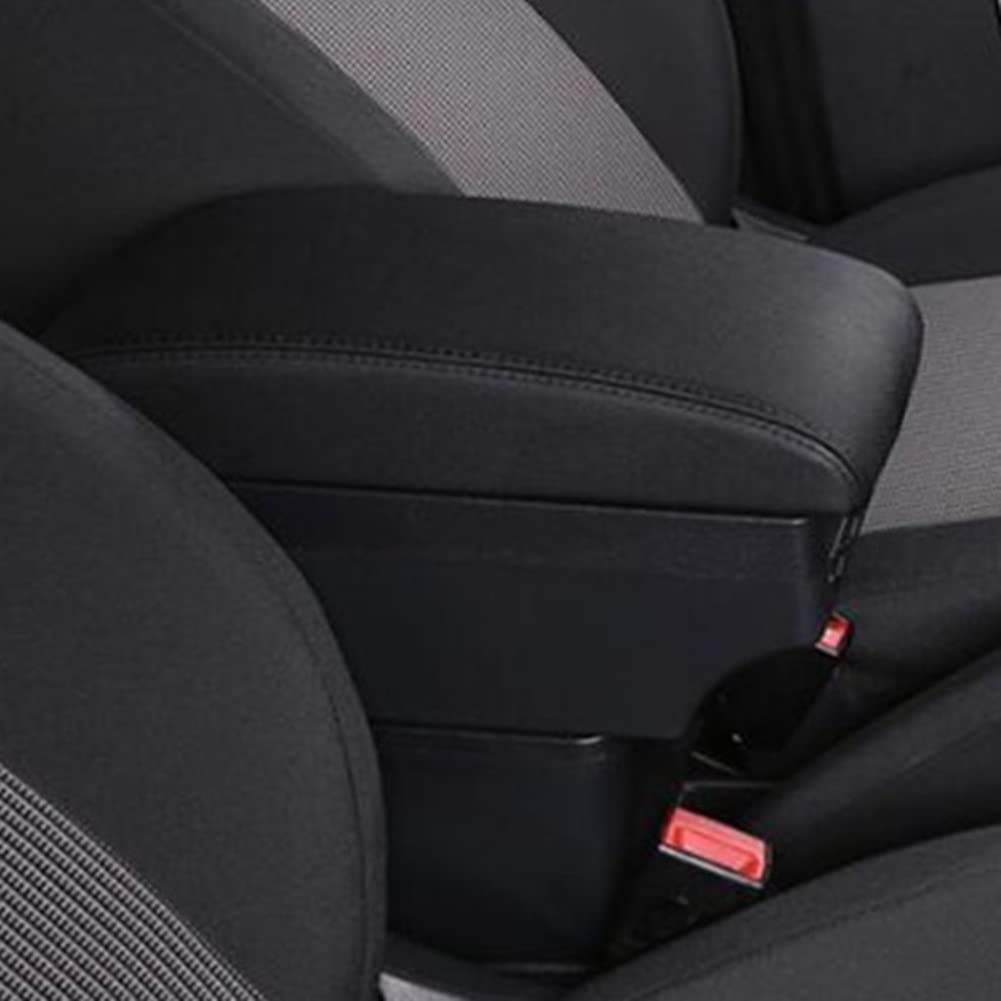 WUYDKEL Auto Armlehnenbox Kompatibel Mit FIAT 500 2011–2018 2019 2020 2021. Spezielle Doppellagige Armlehnen-Aufbewahrungsbox. Armlehnen-Mittelbehälter(Black line) von WUYDKEL