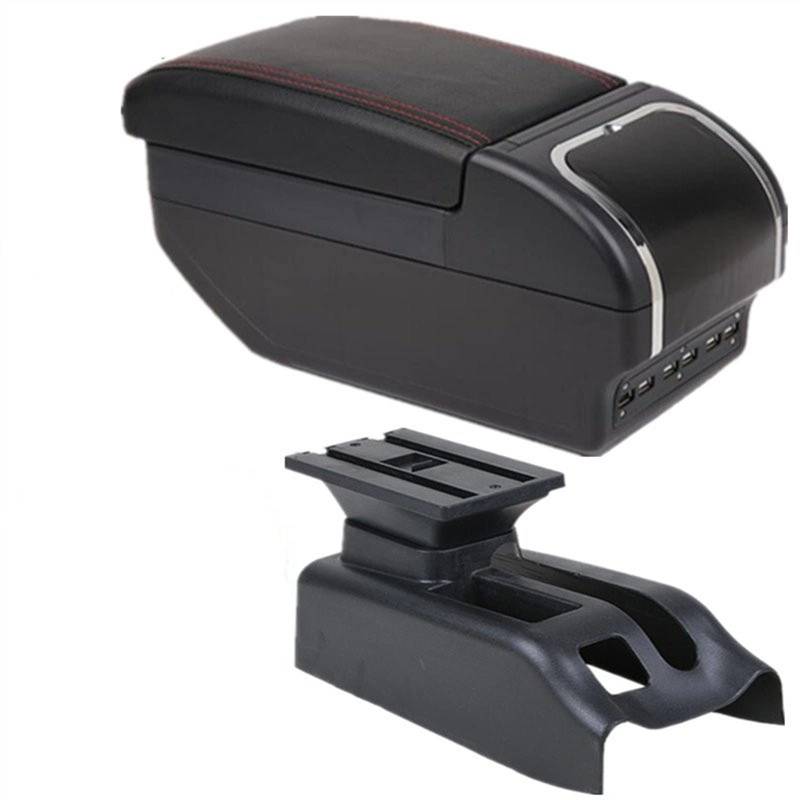 WUYDKEL Auto Armlehnenbox Kompatibel Mit VW Für Golf 4 MK4 IV 1999 2000 2001 2002 2003 2004 Auto Mittelkonsole Handlauf Box Armlehne Organizer Zubehör(Black red) von WUYDKEL