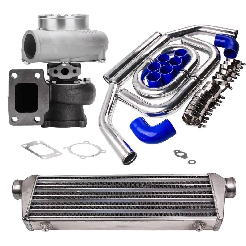 WUYDKEL Auto Turbolader Kompatibel Mit Allen 4/6-Zylinder- Und 2,5- Bis 6,0-Liter-Motoren Für Bis Zu 600 PS. GT3582 Universal-Turbolader-Ladeluftkühler-Rohrleitungssätze von WUYDKEL