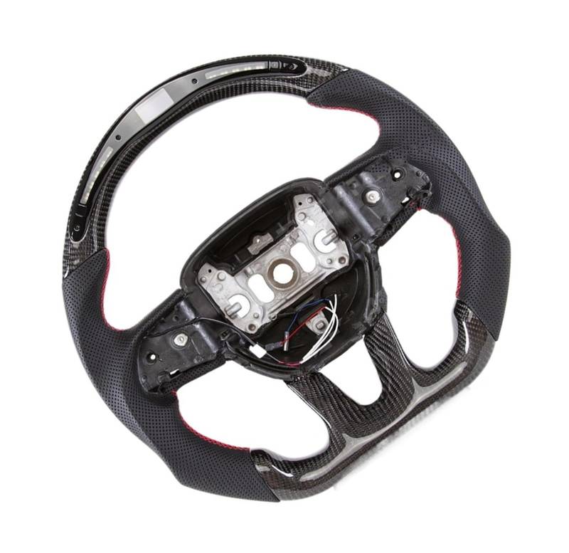 WUYDKEL Lenkrad Auto Kompatibel Mit Dodge Für Challenger Für Charger 2015 2016 2017 2018 2019 2020 2021 2022 2023 2024 Carbonfaser-Sportlenkrad Autoteile(Size 2) von WUYDKEL