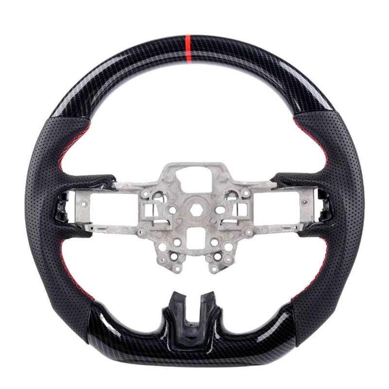 WUYDKEL Lenkrad Auto Kompatibel Mit Ford Für Mustang 2018 2019 2020 2021 2022 Für GT350 GT500 Carbonfaser-Look Lenkradbaugruppe Autozubehör Ersatz von WUYDKEL
