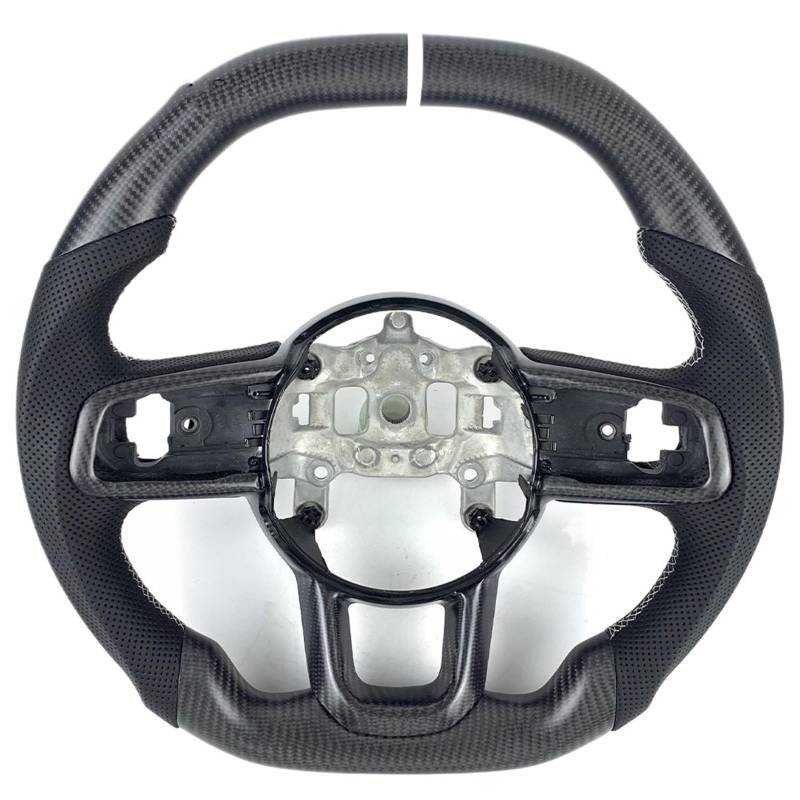 WUYDKEL Lenkrad Auto Kompatibel Mit Jeep Für Wrangler JL 2018 2019 2020 2021 2022 2023 Auto-Sportlenkrad, Benutzerdefiniertes Carbonfaser-Lenkrad, Autozubehör(Black) von WUYDKEL