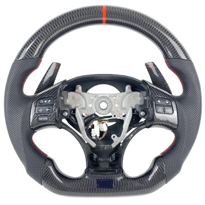 WUYDKEL Lenkrad Auto Kompatibel Mit Lexus Für ISF Für IS300 IS250 IS350 IS350C IS300C 2006 2007 2008 2009 2010 Carbonfaser-Autolenkrad-Lichtanzeige Mit Tasten(Size 3) von WUYDKEL
