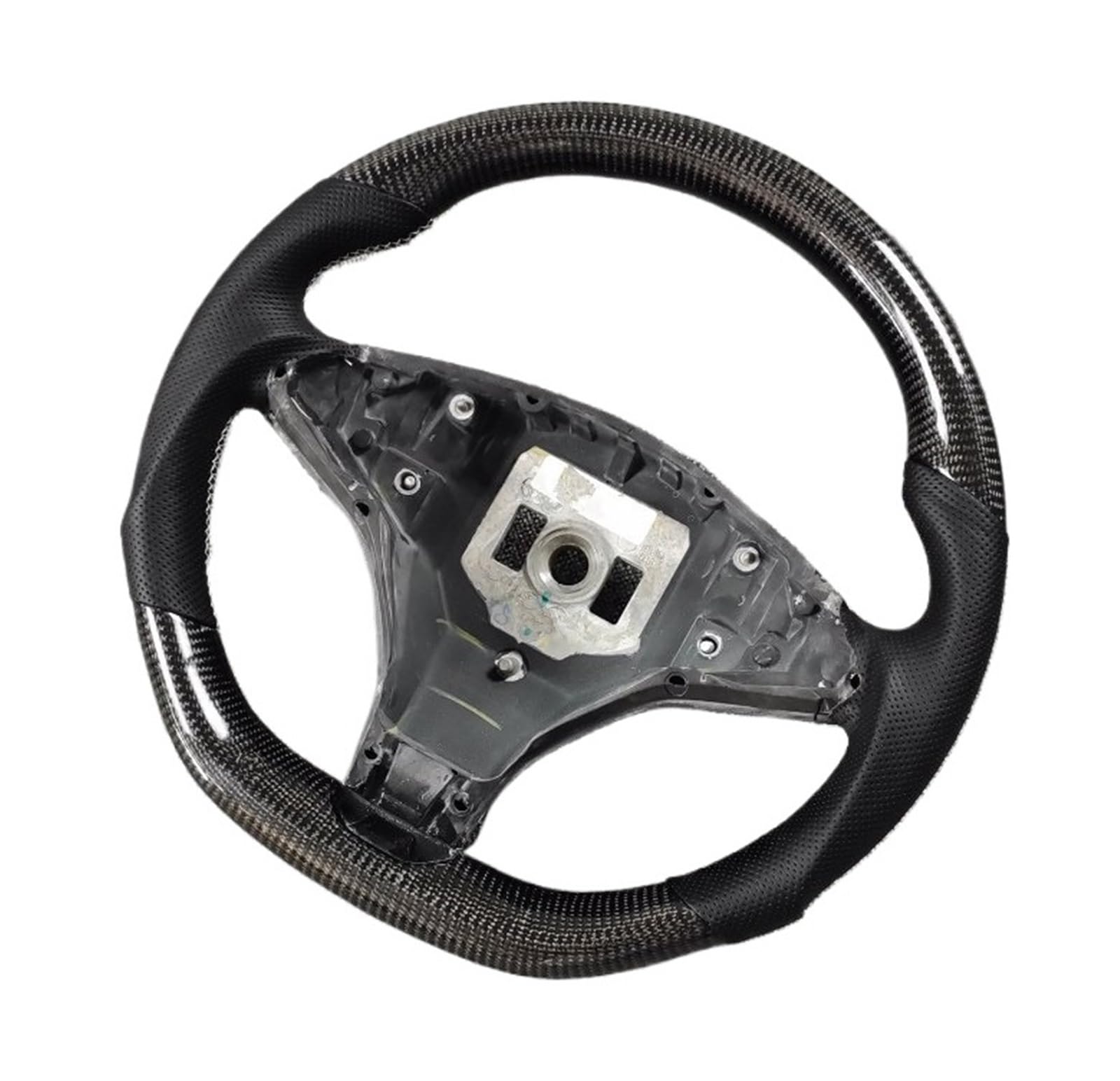 WUYDKEL Lenkrad Auto Kompatibel Mit Tesla Für Model S Für Model X 2017 2018 2019 2020 2021 Carbonfaser-Lenkrad Ohne Heizung, Anpassbares Autozubehör(Style 1) von WUYDKEL