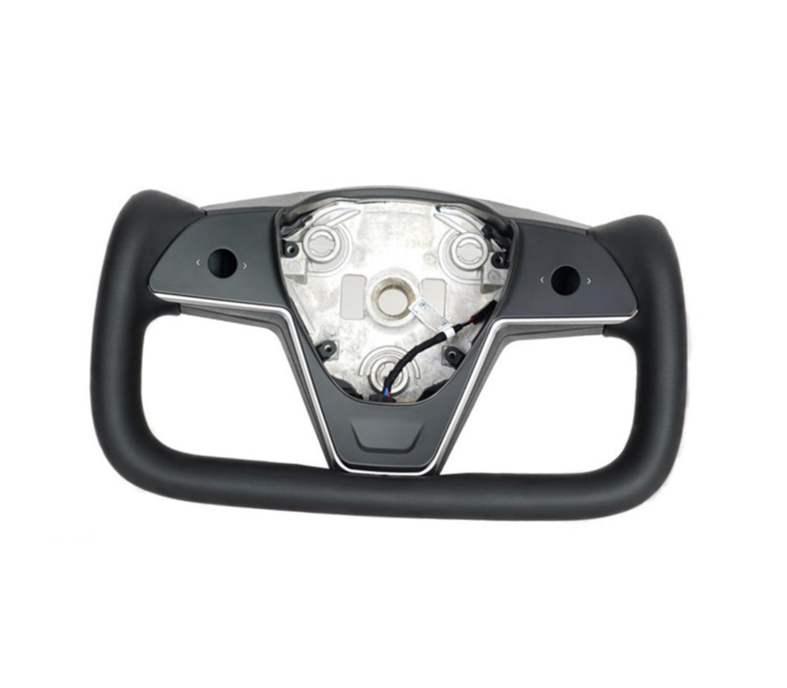 WUYDKEL Lenkrad Auto Kompatibel Mit Tesla Für Model Y 2020 2021 2022 2023 2017 2018 2019 3.0 Version Jochgriff Frontverkleidung Rennlenkrad Mit Heizungszubehör(Black) von WUYDKEL