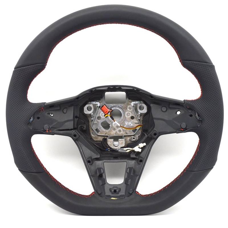 WUYDKEL Lenkrad Auto Kompatibel Mit VW Für EVO Für Platform Für Golf 8 Für Golf MK8 2020 Halbperforiertes Lenkrad Mit Beheizten Paddeln Autozubehör(Red) von WUYDKEL
