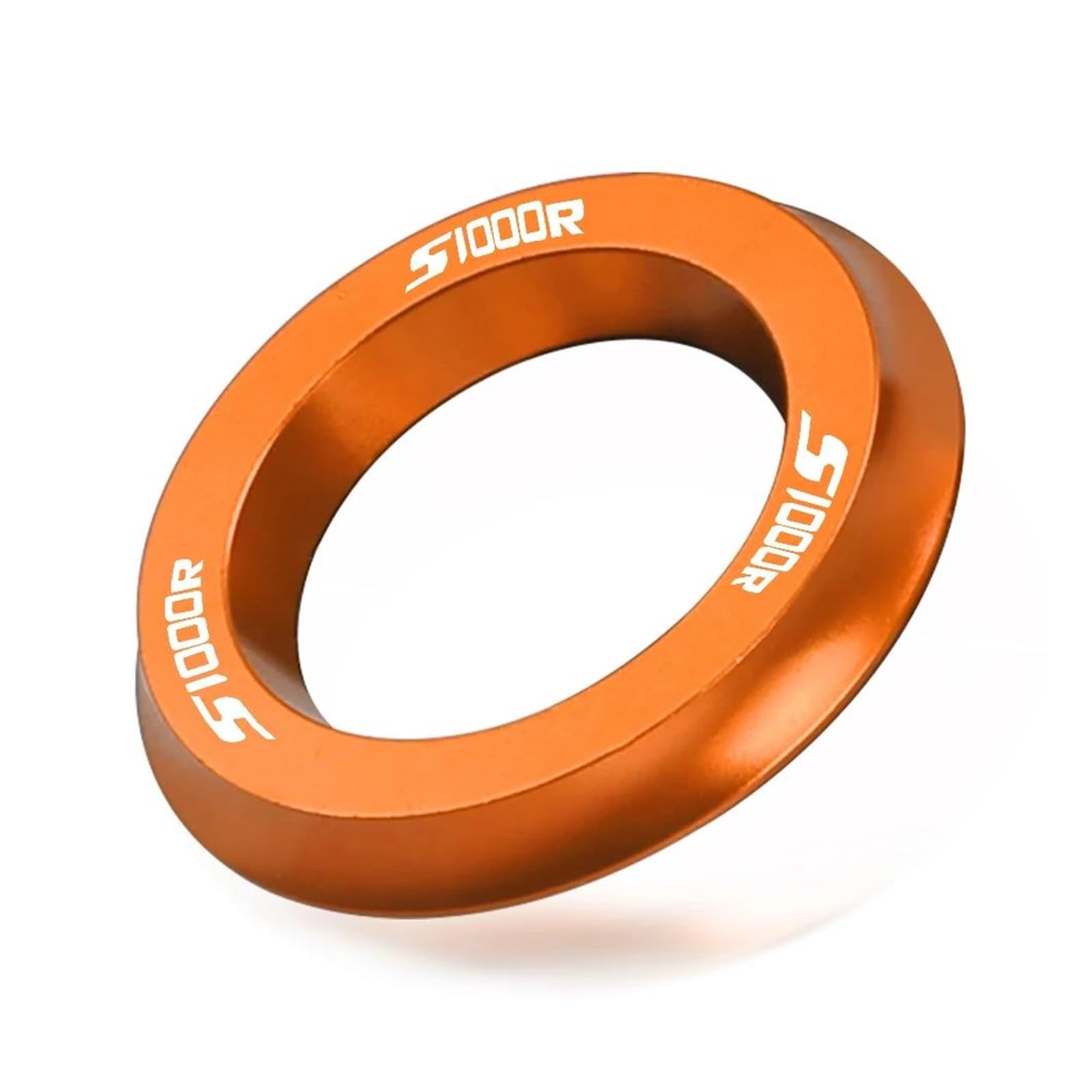 WUYUEY Motorrad Zündabdeckung Schlüssellochring Für BM&W S1000R S1000R Für Sport 2017-2023 Motorrad Zündschloss Abdeckung Schlüsselanhänger(Orange,with Logo) von WUYUEY