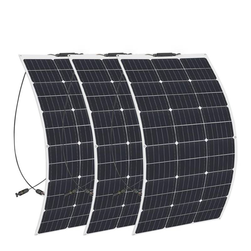 Flexible Solarpanel 300w Flexible Fotovoltaik Solarmodule 3 Stück Flexible 100W Solarmodule Monokristallines Photovoltaikmodul für Wohnmobil,Wohnwagen,Haushalt (300 Watt) von WUZECK