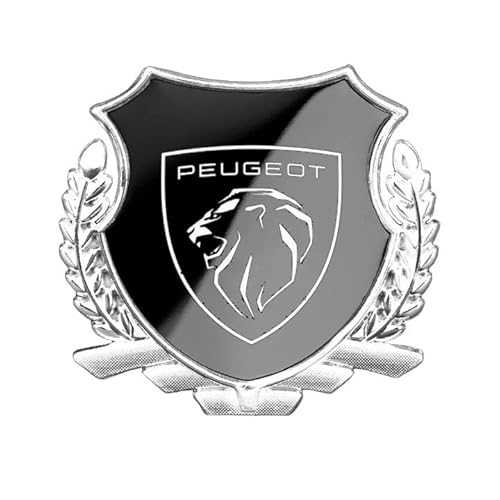 Auto Metall Emblem Aufkleber für Peugeot 108 Hatch 2014-, Front Motorhaube/Heckkoffer Abzeichen Heckklappen Logo Auto-Emblem-Aufkleber,C von WWEIMING