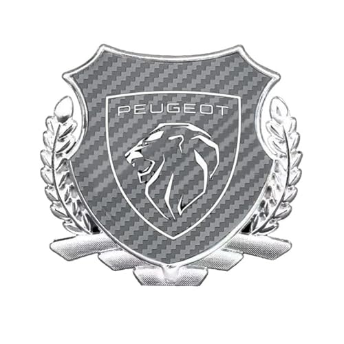 Auto Metall Emblem Aufkleber für Peugeot 108 Hatch 2014-, Front Motorhaube/Heckkoffer Abzeichen Heckklappen Logo Auto-Emblem-Aufkleber,E von WWEIMING